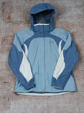 The North Face Hyvent Blue Winter Jacket Hooded Coat Womens Large